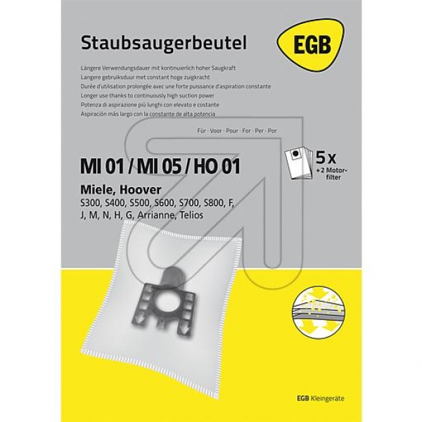 EGB Staubsaugerbeutel MI05 CAP Miele S300, S500, S700, F, J, M M50 / M51 / M53