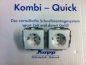Preview: Kopp 2 Schutzkontakt-Steckdosen senkrecht, verdrahtet, Kombi-Quick