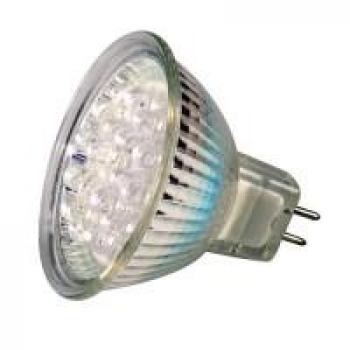 LED-Lampe mit Schutzglas - 12V 1,3W GU5,3 rot