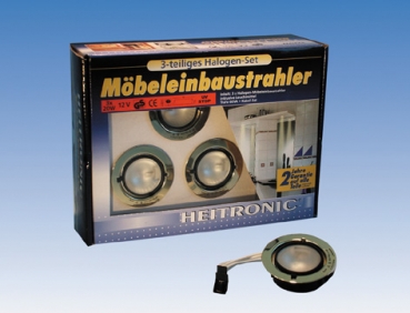 Möbeleinbau-Strahler-Set 3x20W chrom