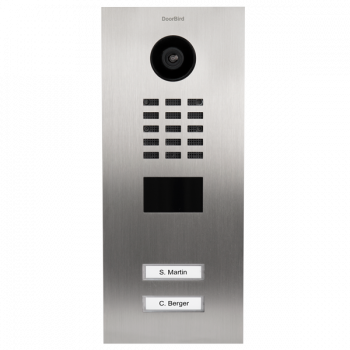 DoorBird IP Video Türstation D2102V, Edelstahl V2A, gebürstet - 2 Ruftasten