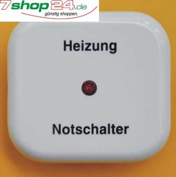 KLEIN-LX K756/02H Busch-Jäger LX Einzelwippe m. roter Kalotte "Heizung Notschalter" cremeweiß