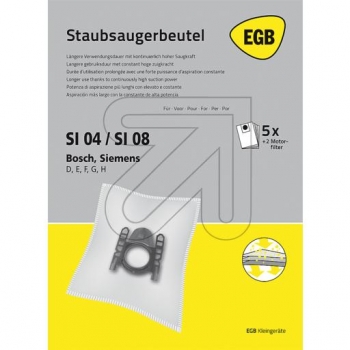 EGB Staubsaugerbeutel SI04  Siemens, Bosch VS50000, BBS5000 S62 / S68