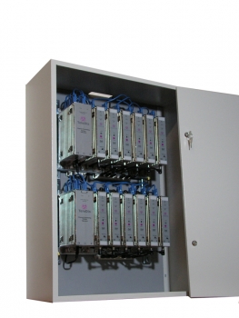 TeleDis TSH 12 Kanalaufbereitung+Montageschrank, 12 TWIN Module, QPSK-PAL, DSB, mono, UHF oder VHF
