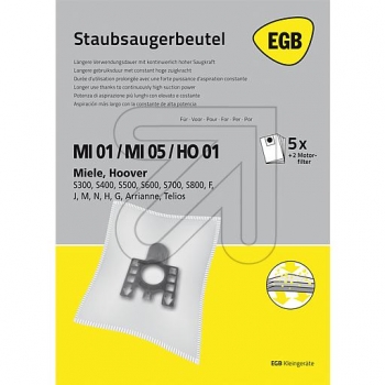 EGB Staubsaugerbeutel MI01 CAP Miele S400, S600, S800, G, H, N M40 / M54 / M49