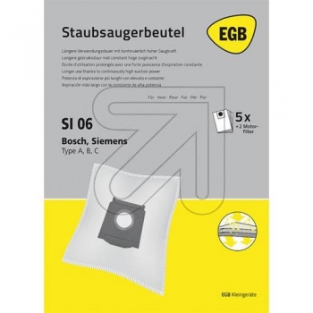 EGB Staubsaugerbeutel SI06 CAP Siemens, Bosch VS91000, Maxima S64 / S66