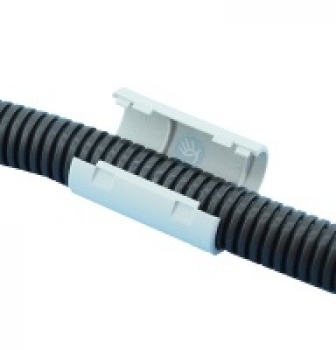 Verbindungs-Klappmuffe für starre u. flexible Rohre M16, hellgrau