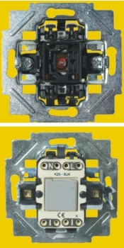 KLEIN K2000/2UK Kontrollschalter für Einfachwippe, jedoch 2x getrennt Aus, mit Kontrollampe.