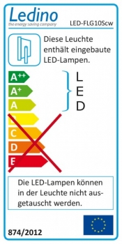 Ledino LED-Flutlichtstrahler 10W, 6000K, IP65, silber, LED-FLG10Scw