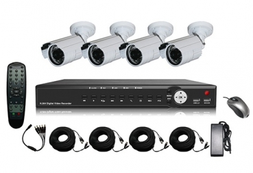 LONGSE Kamera + Rekorder Set LS-9604K1 4CH DVR Rekorder & 4 Kameras