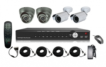 LONGSE Kamera + Rekorder Set LS-9604K3 4CH DVR Rekorder & 4 Kameras