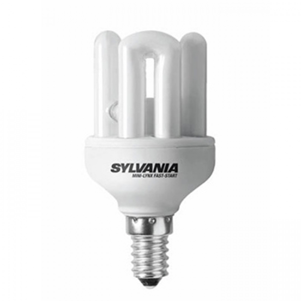 Havells Sylvania Mini-Lynx Fast-Start Energiesparlampe 8W/827/E14 ersetzt MiniLynx FastStart 9W/827/E14