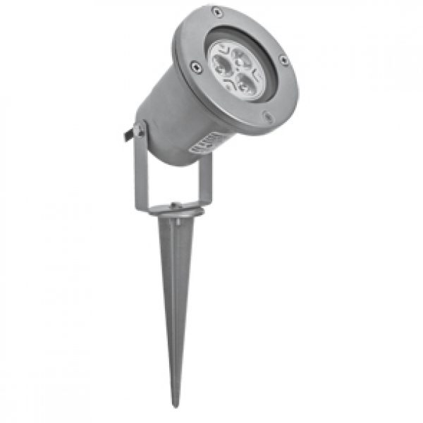 Außenstrahler, silber, 1 x GU10/230V/3W-LEDs