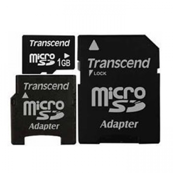 Transcend Micro SDCard 1GB mit 2 Adaptern