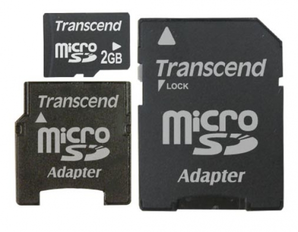 Transcend Micro SDCard 2GB mit 2 Adaptern