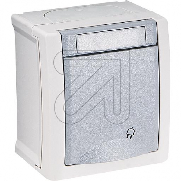 Feuchtraum AP Schuko-Steckdose 1-fach "Pacific" IP54 grau