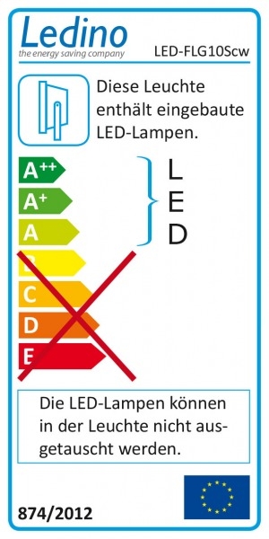 Ledino LED-Flutlichtstrahler 10W, 6000K, IP65, silber, LED-FLG10Scw