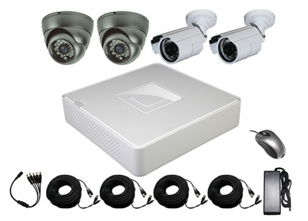 LONGSE Kamera + Rekorder Set LS-9604PK3 4CH DVR Rekorder & 4 Kameras