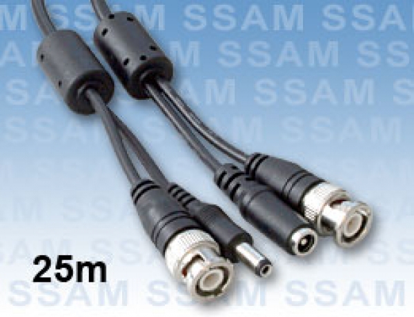 Videokabel BNC-DC 25m schwarz